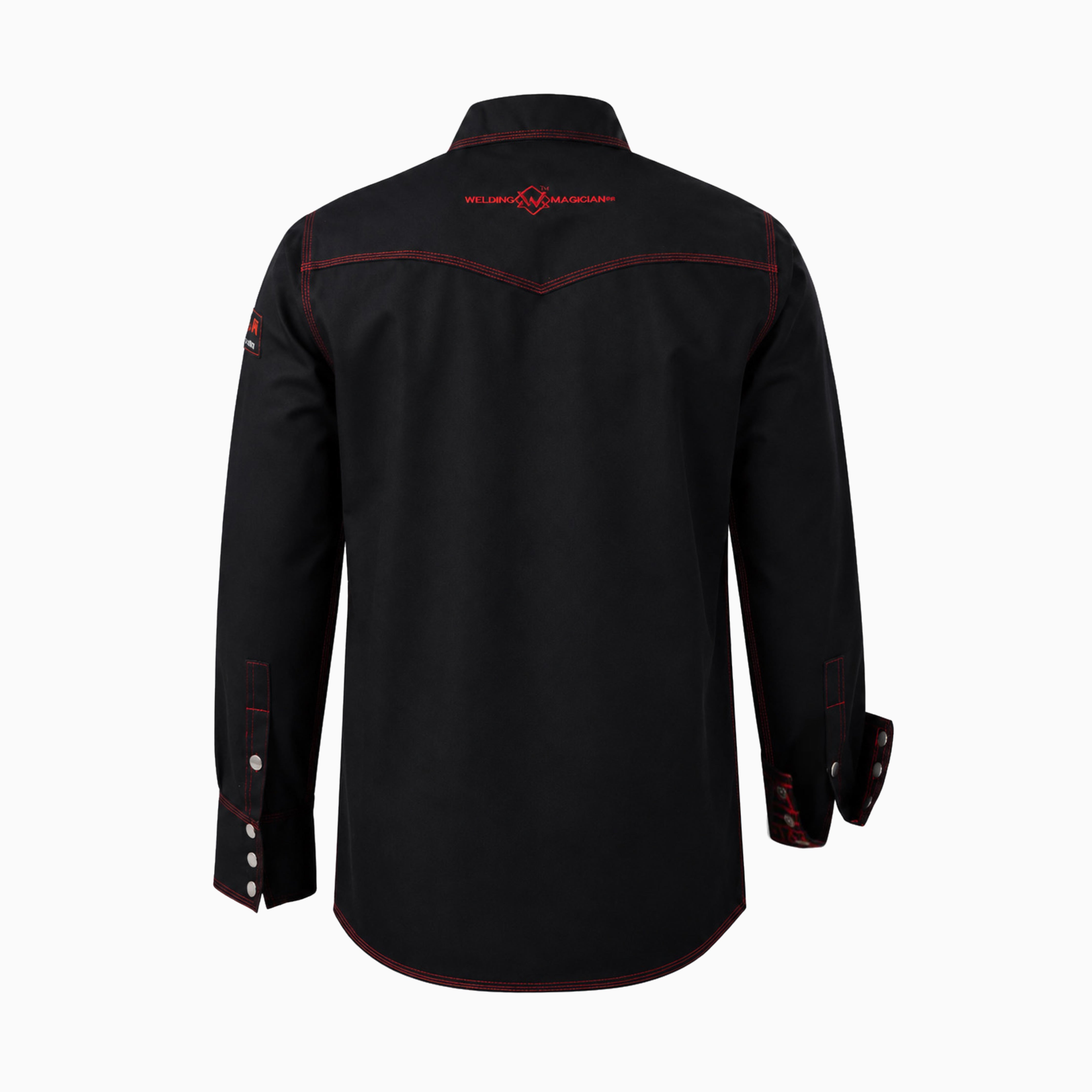 Flame-Resistant (FR) Welding Shirt back – Black / Aztec | The Welding Magician