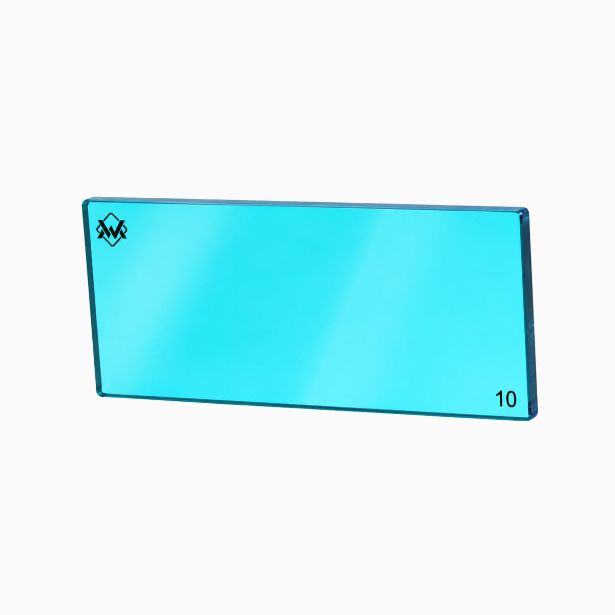 WM 24K True Color Fixed Welding Lens shade 10 with blue viewing filter and rectangular 2 x 4 1/4 inch format