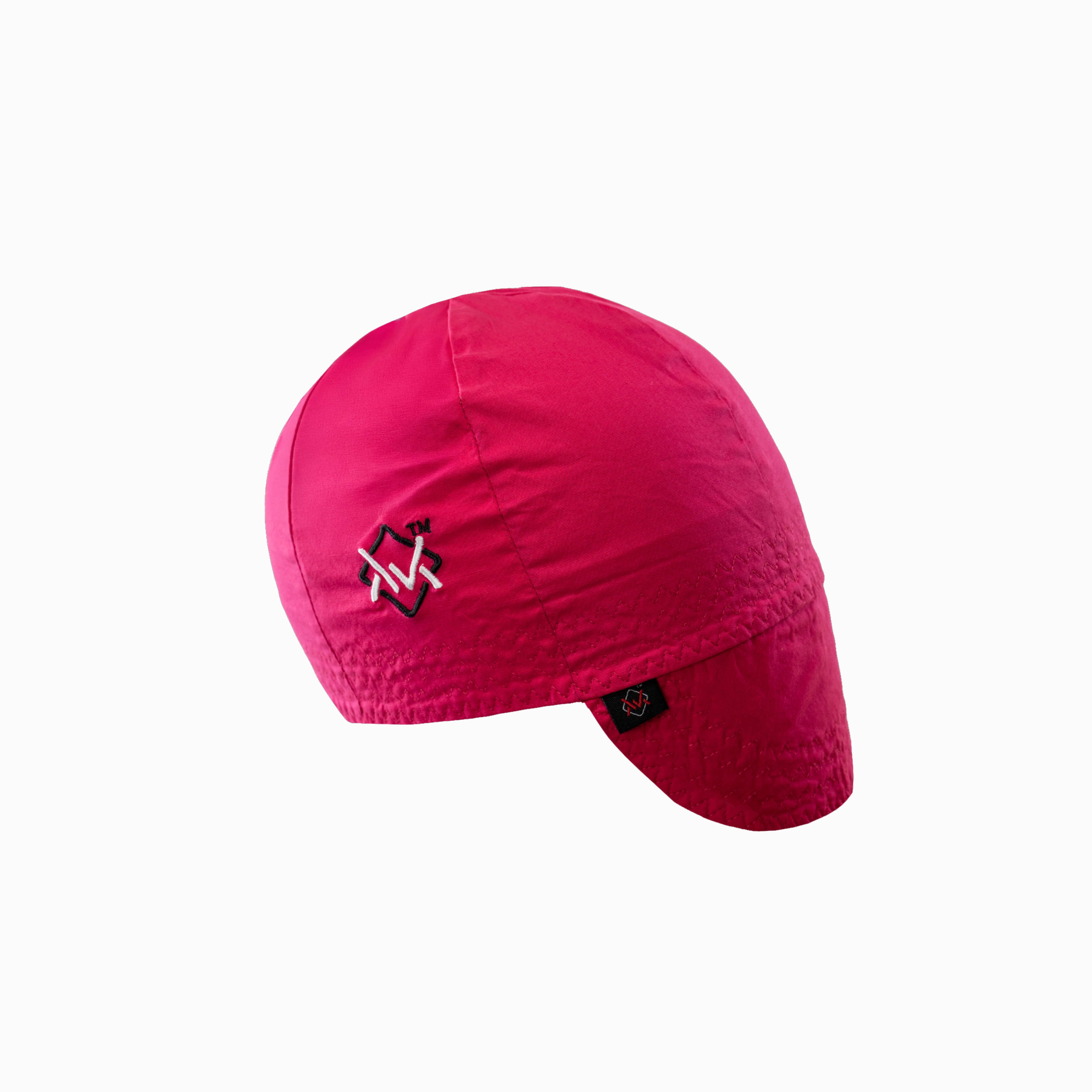 The Magician Grip Welding Cap in pink with black embroidered logo, lightweight protective cap for welders.