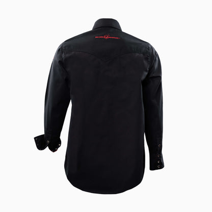 Flame-Resistant (FR) Welding Shirt back – Black / Red | The Welding Magician