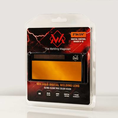 WM GOLD Digital Welding Lens true color auto-darkening welding filter in retail packaging