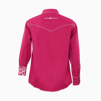 Flame-Resistant (FR) Welding Shirt back – Pink / Camo | The Welding Magician