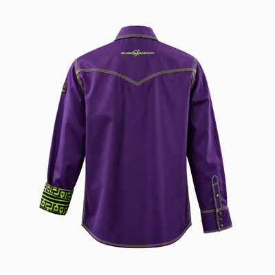 Flame-Resistant (FR) Welding Shirt back – Purple / Aztec-Joker| The Welding Magician