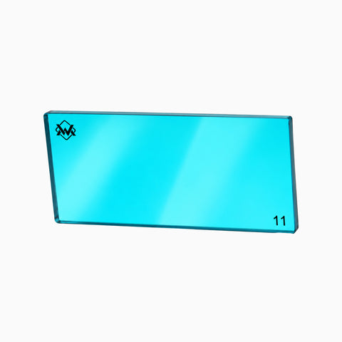 WM 24K True Color Fixed Welding Lens shade 10 with blue viewing filter and rectangular 2 x 4 1/4 inch format